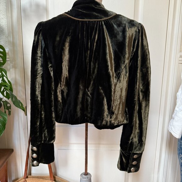Vintage Double D Ranch Green Silk Velvet Jacket M - Picture 2 of 9